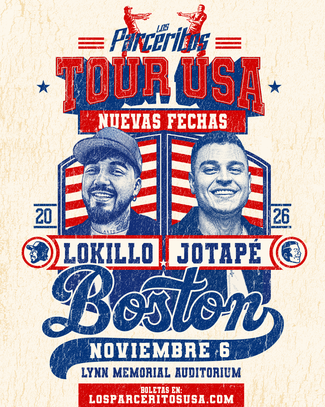 Afiche del show en Boston — Lynn Memorial Auditorium, 6 NOV 2026